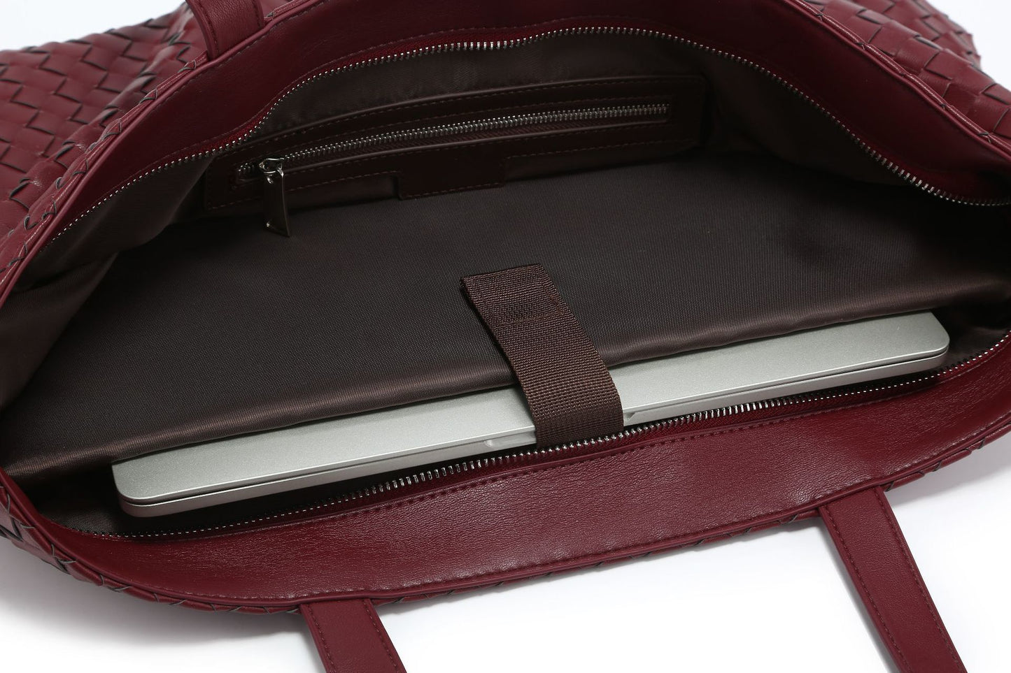 WOVEN TOTE BAG dark red