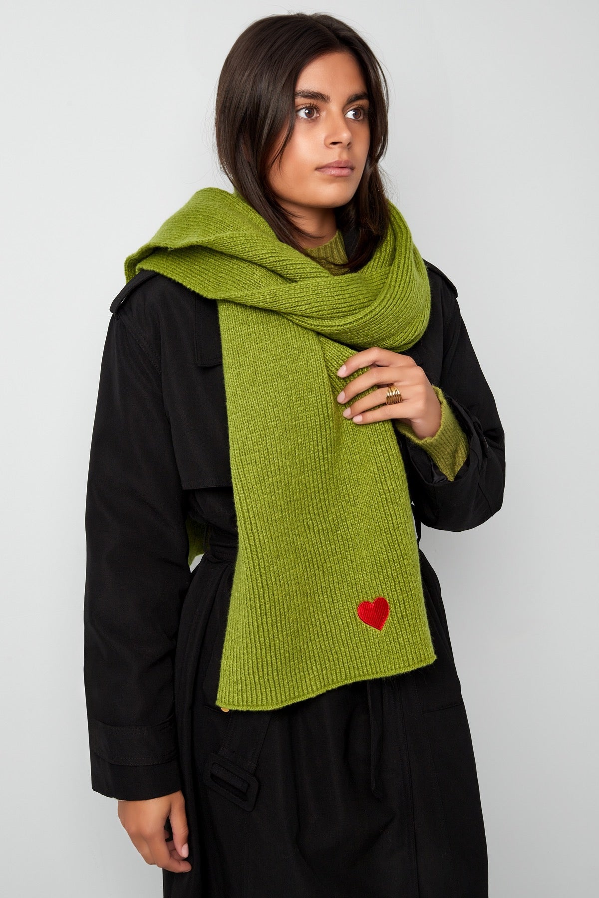 HEART SCARF camel