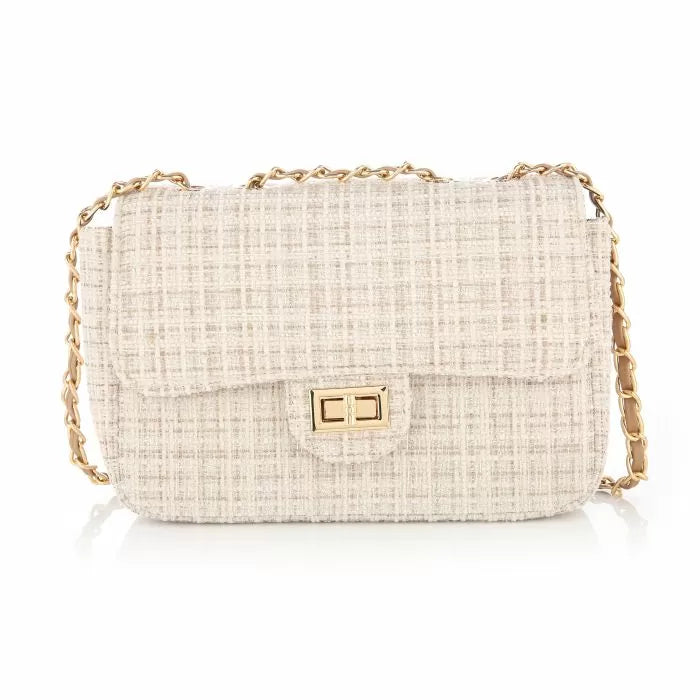TWEED BAG beige