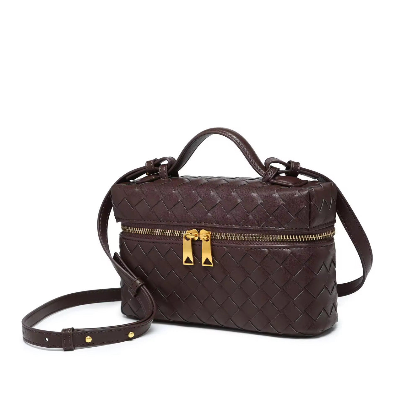 WOVEN BAG dark brown