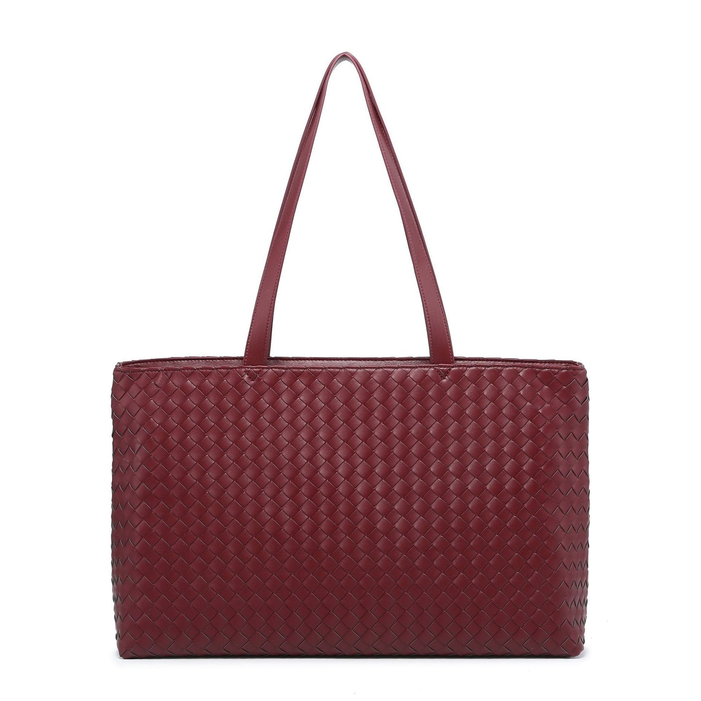 WOVEN TOTE BAG dark red