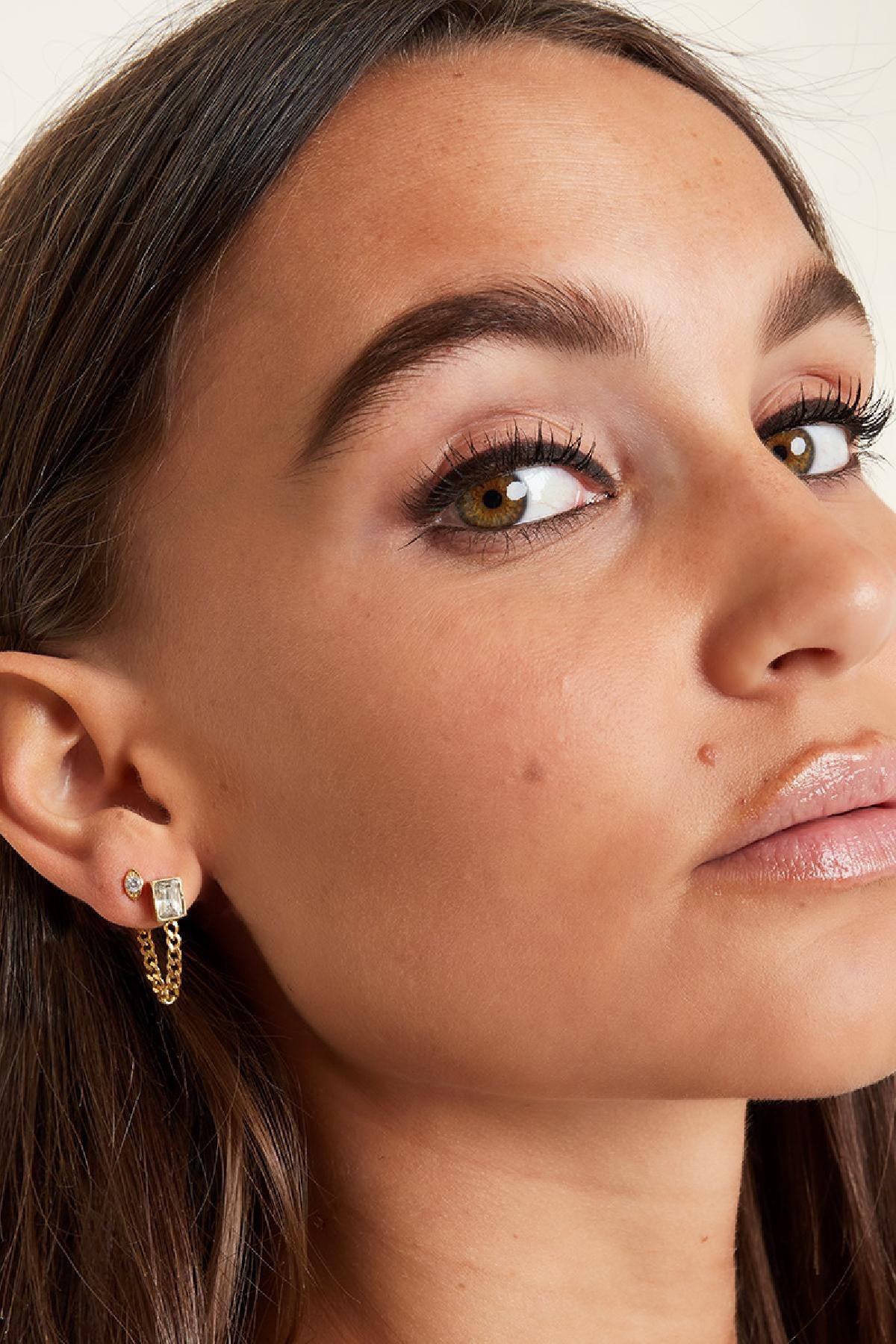 BAGUETTE CHAIN earrings