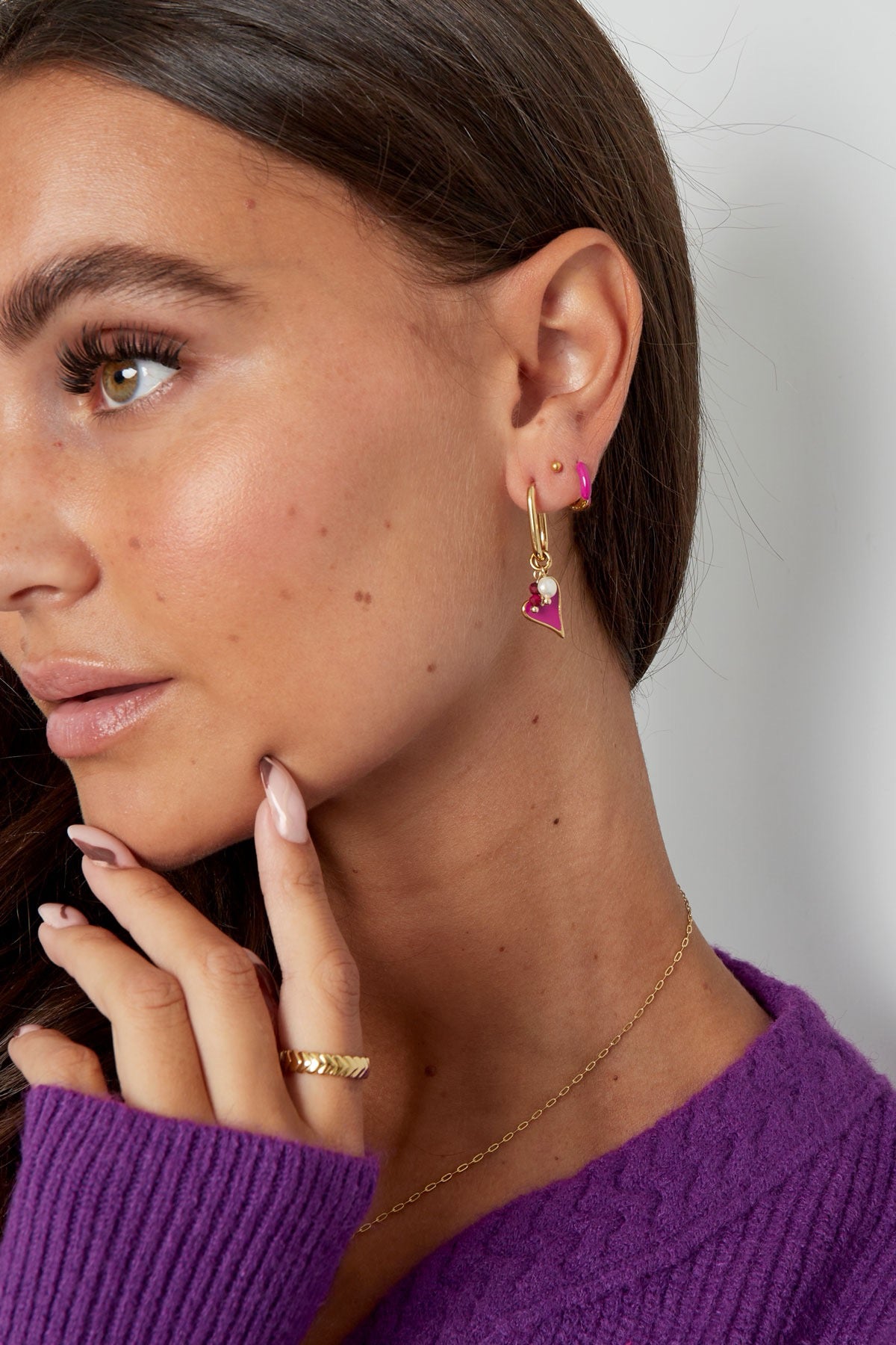 FUCHSIE HEART earrings