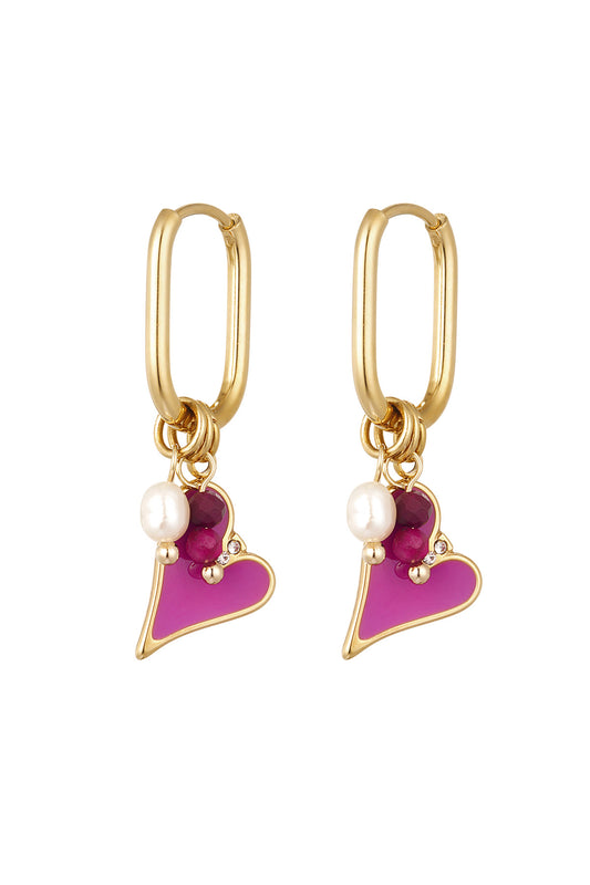 FUCHSIE HEART earrings