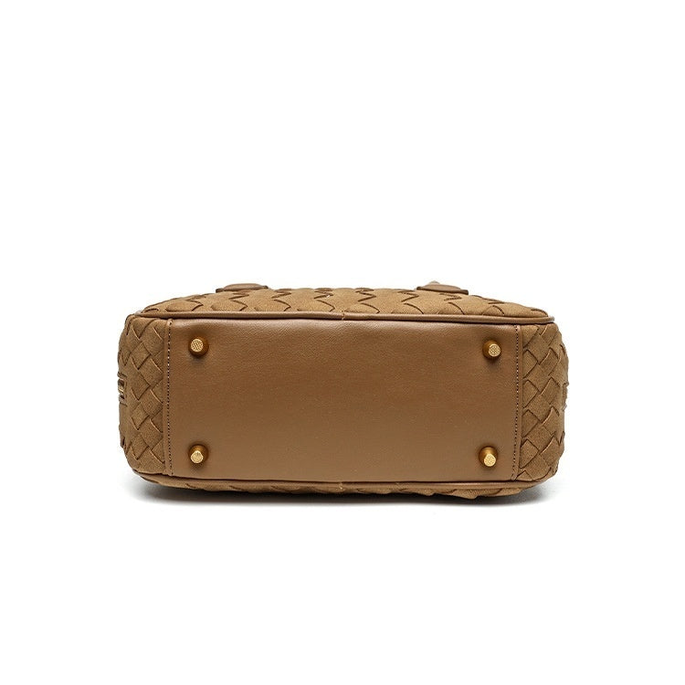 WOVEN GRID BAG cinnamon