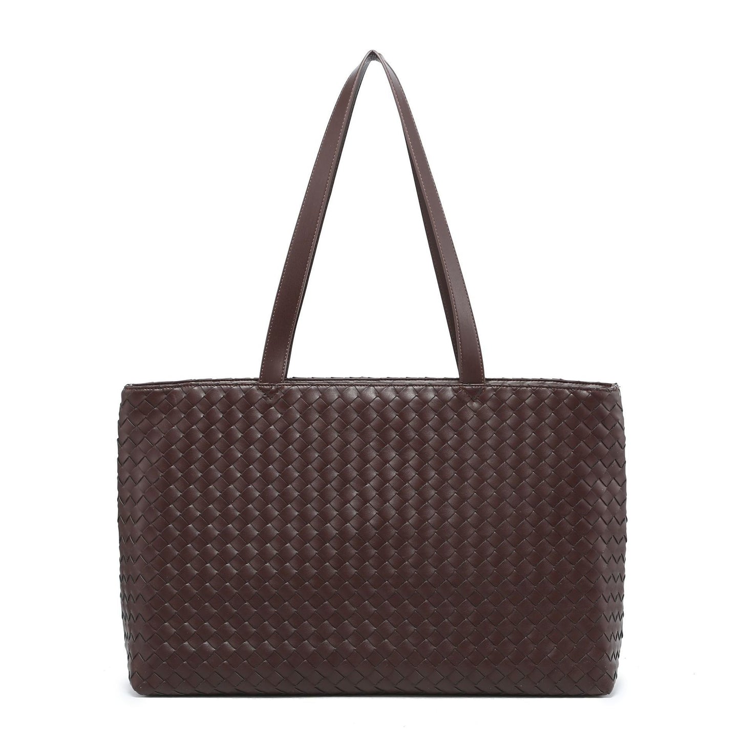 WOVEN TOTE BAG dark brown