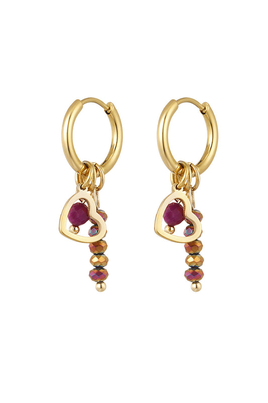 MAROON HEART hoops
