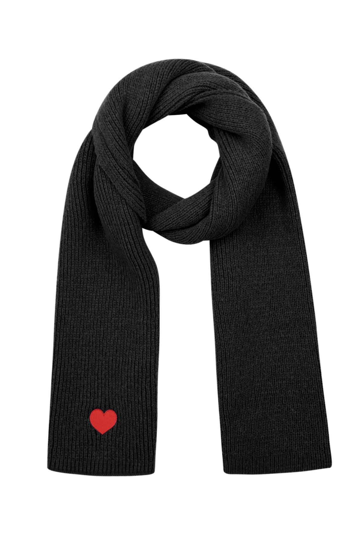 HEART SCARF black