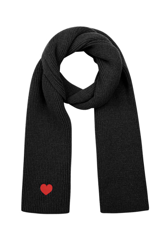 HEART SCARF black