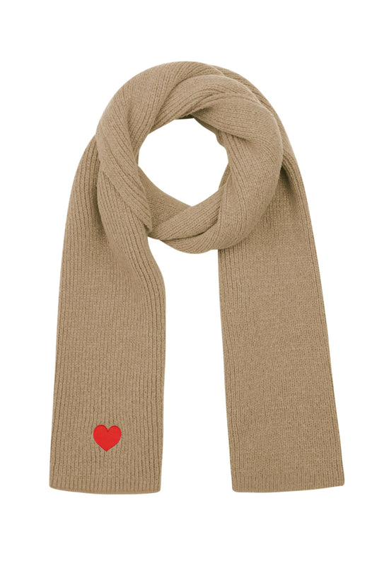 HEART SCARF camel