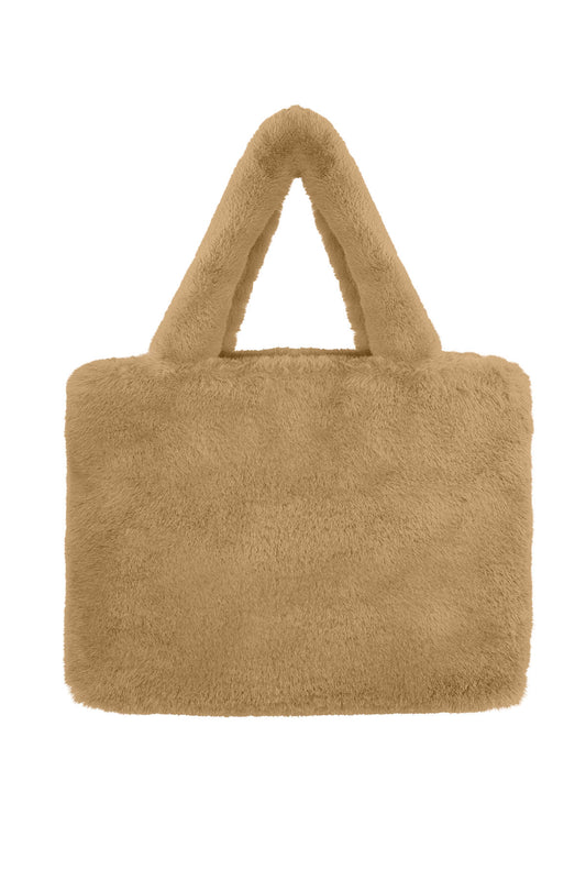 FURRY TOTE BAG beige