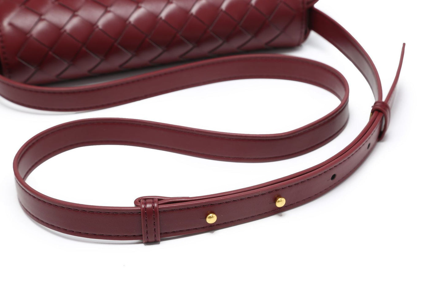 WOVEN FLAP BAG dark red