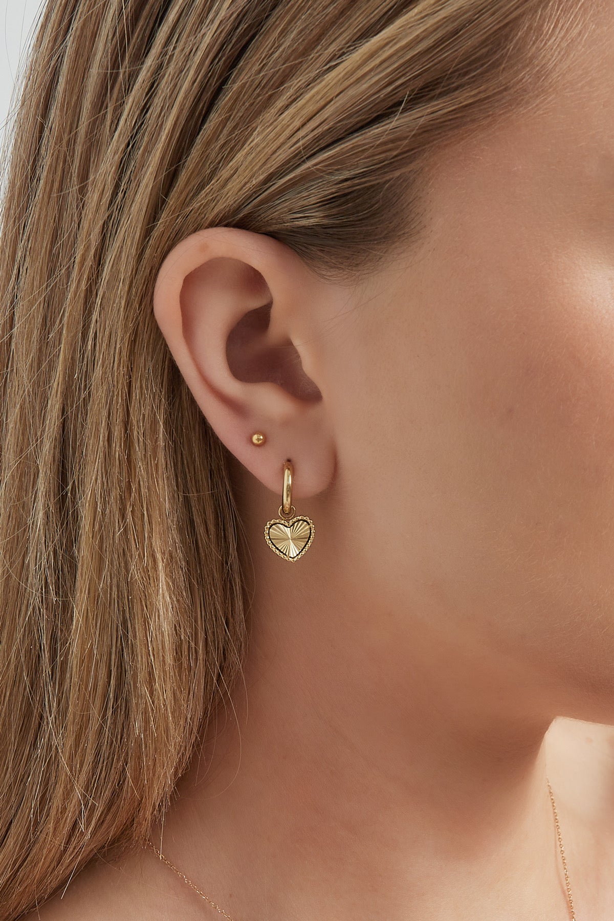 RIBBED HEART hoops