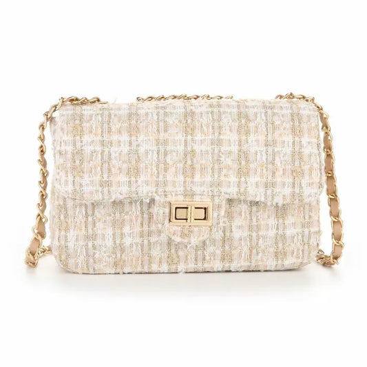 TWEED BAG nude
