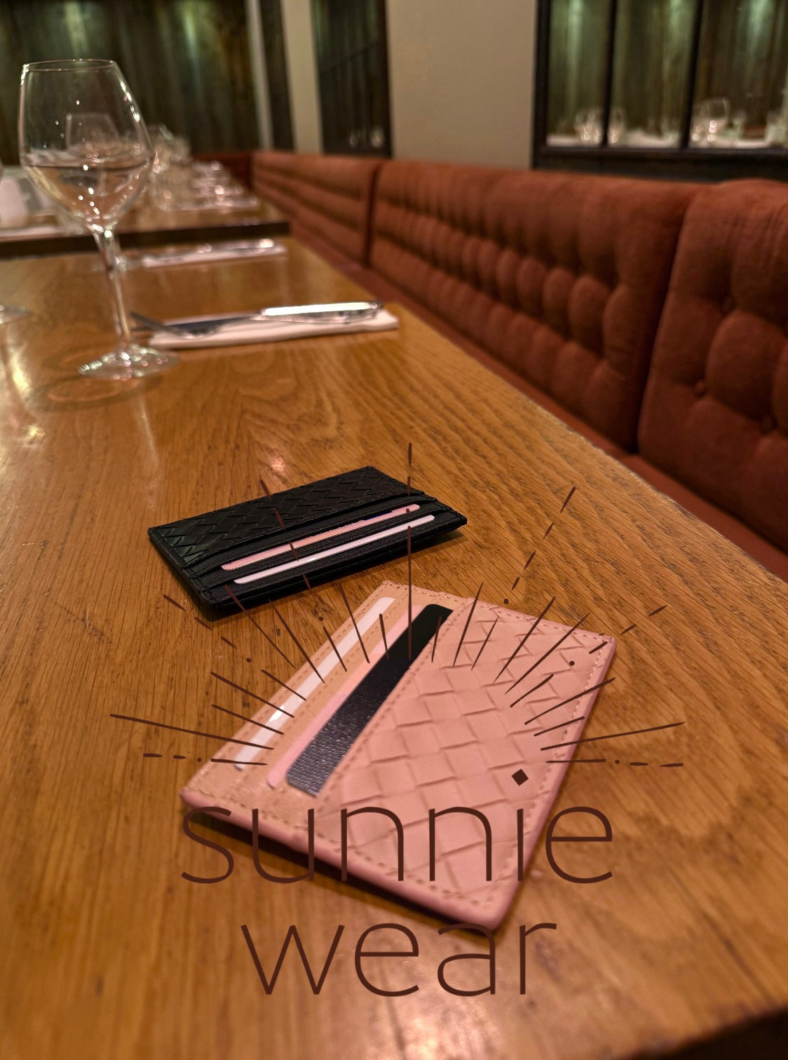 WOVEN CARD HOLDER black