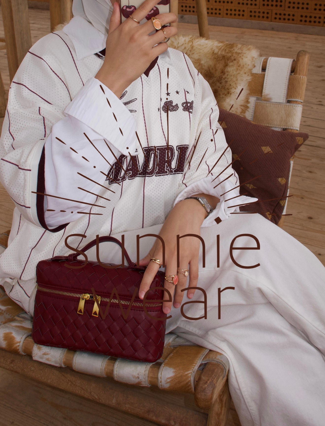 WOVEN BAG dark red