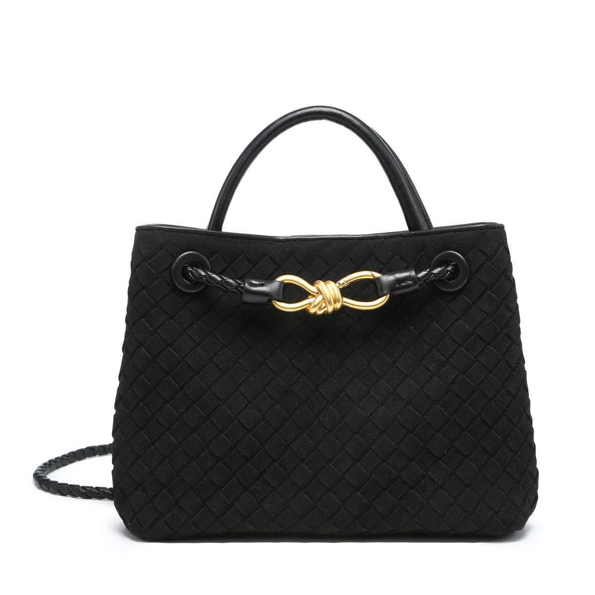 WOVEN VELOUR BAG black