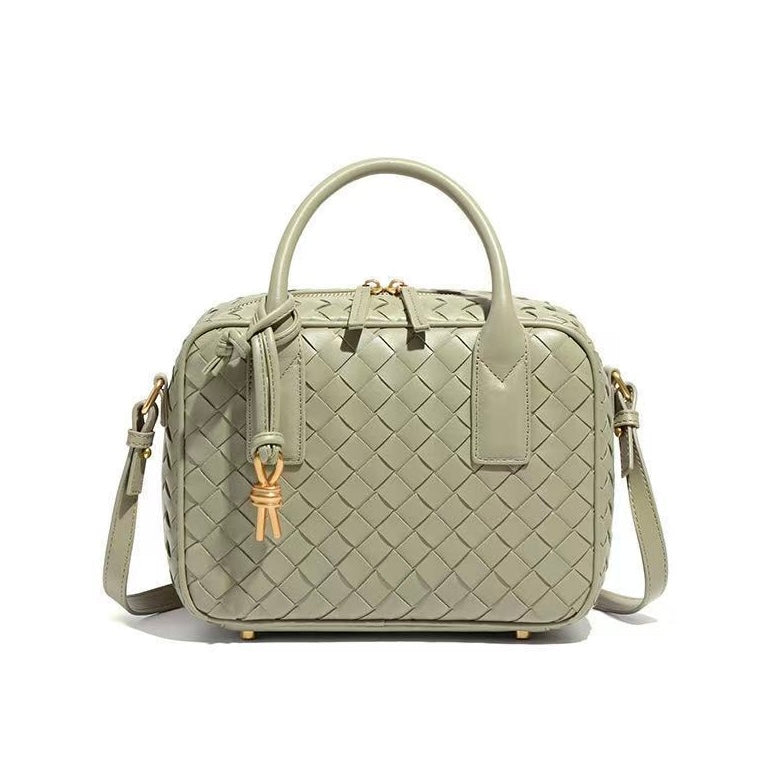 WOVEN GRID BAG matcha