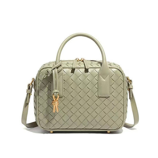 WOVEN GRID BAG matcha