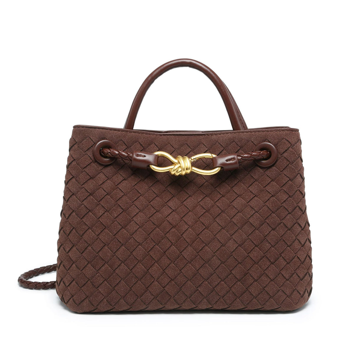 WOVEN VELOUR BAG brown