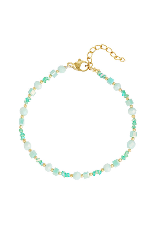 COLOR BEADS ANKLET turquoise