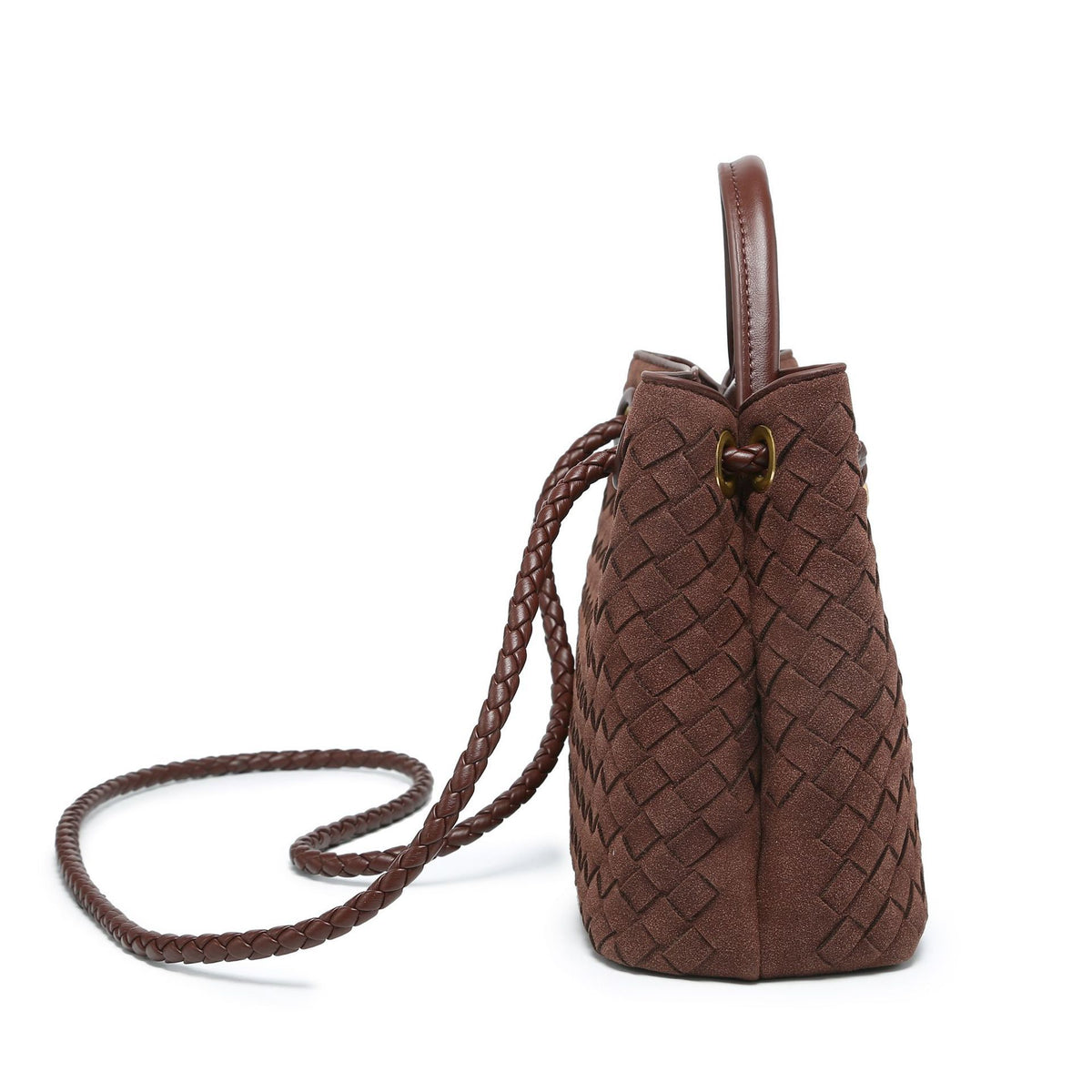WOVEN VELOUR BAG brown