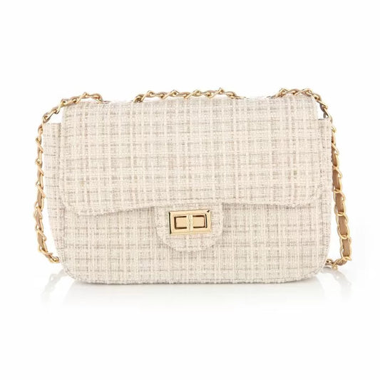 TWEED BAG beige