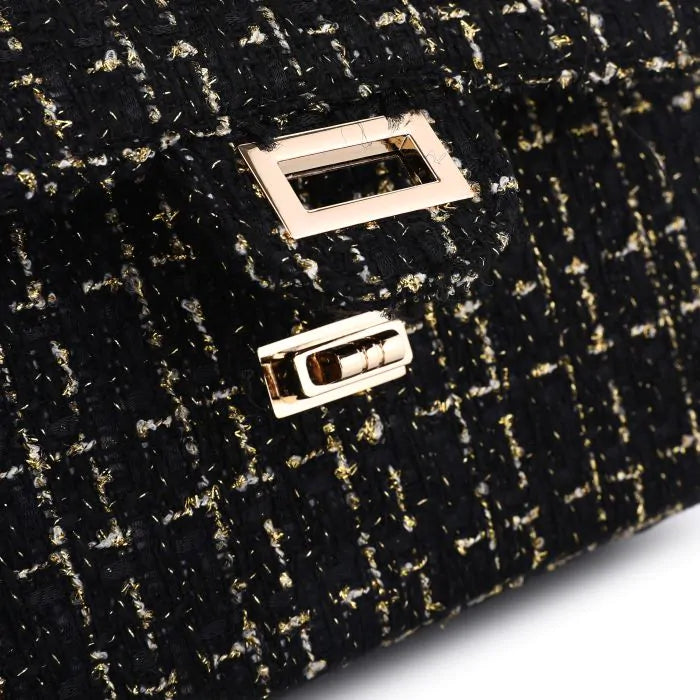 TWEED BAG black