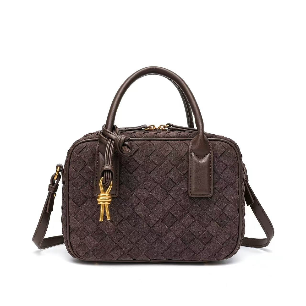 WOVEN GRID BAG ebony