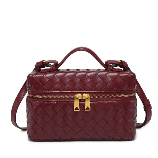WOVEN bag dark red