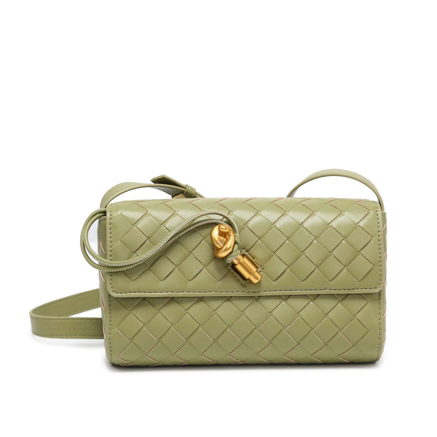 WOVEN FLAP BAG matcha