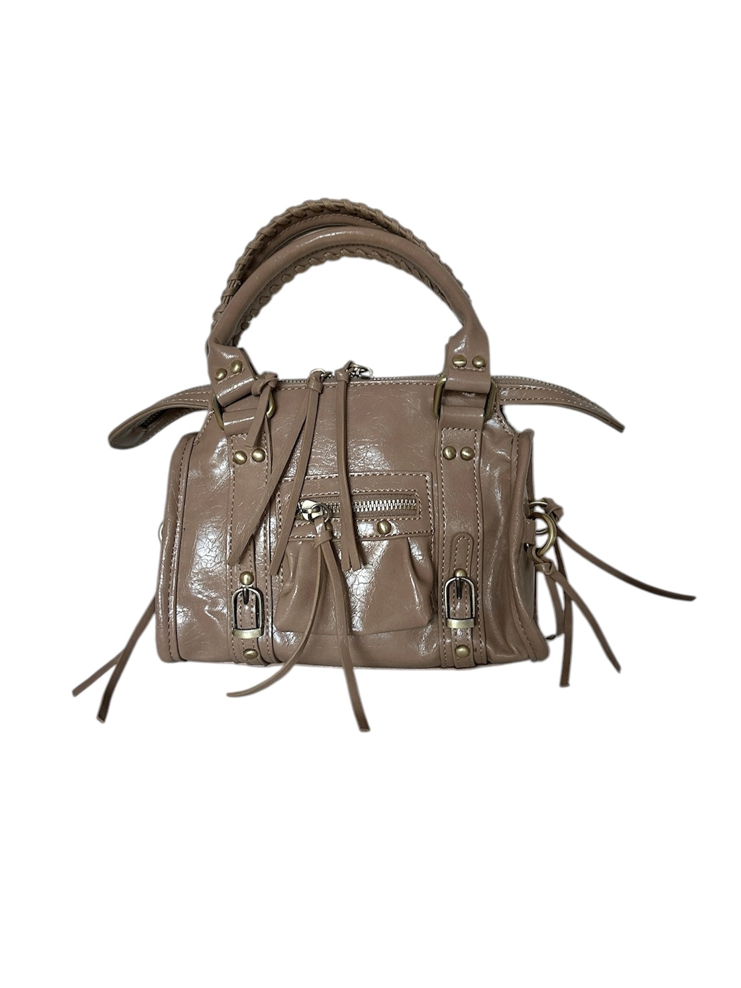 CITY BAG S shiny taupe