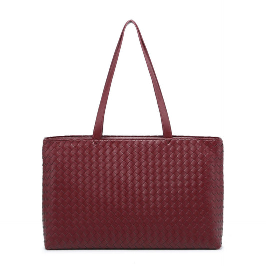 WOVEN TOTE BAG dark red