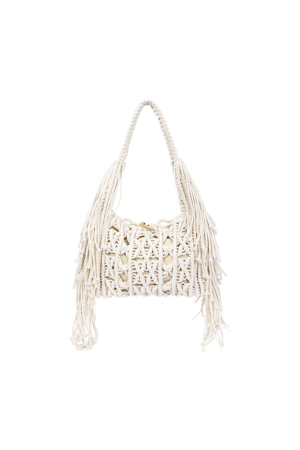 BOHO FRINGE BAG cream