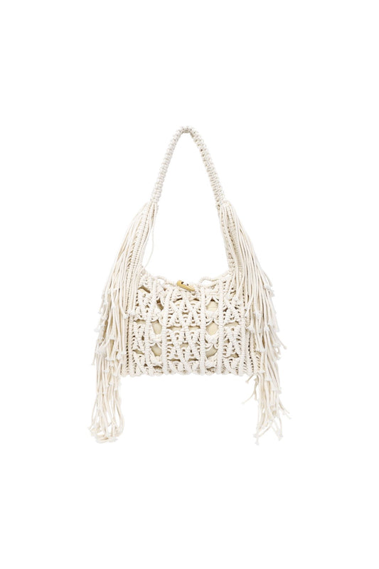 BOHO FRINGE BAG cream