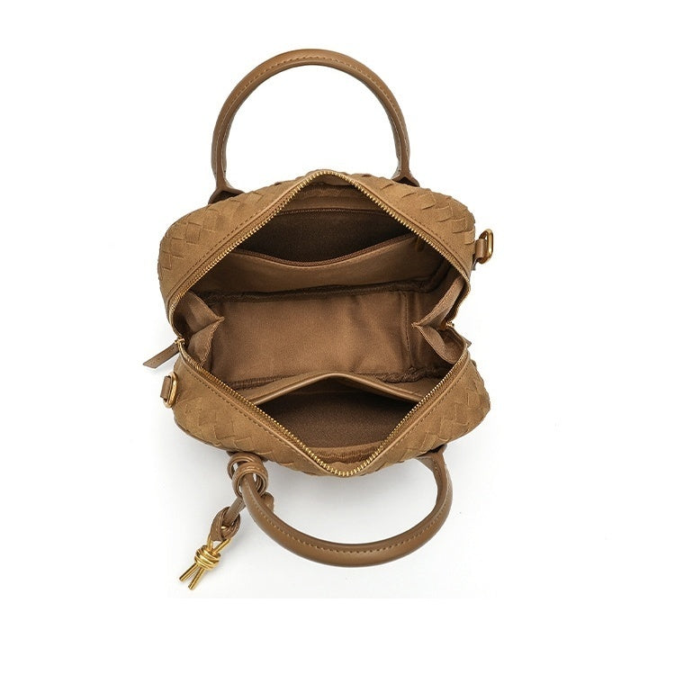 WOVEN GRID BAG matcha