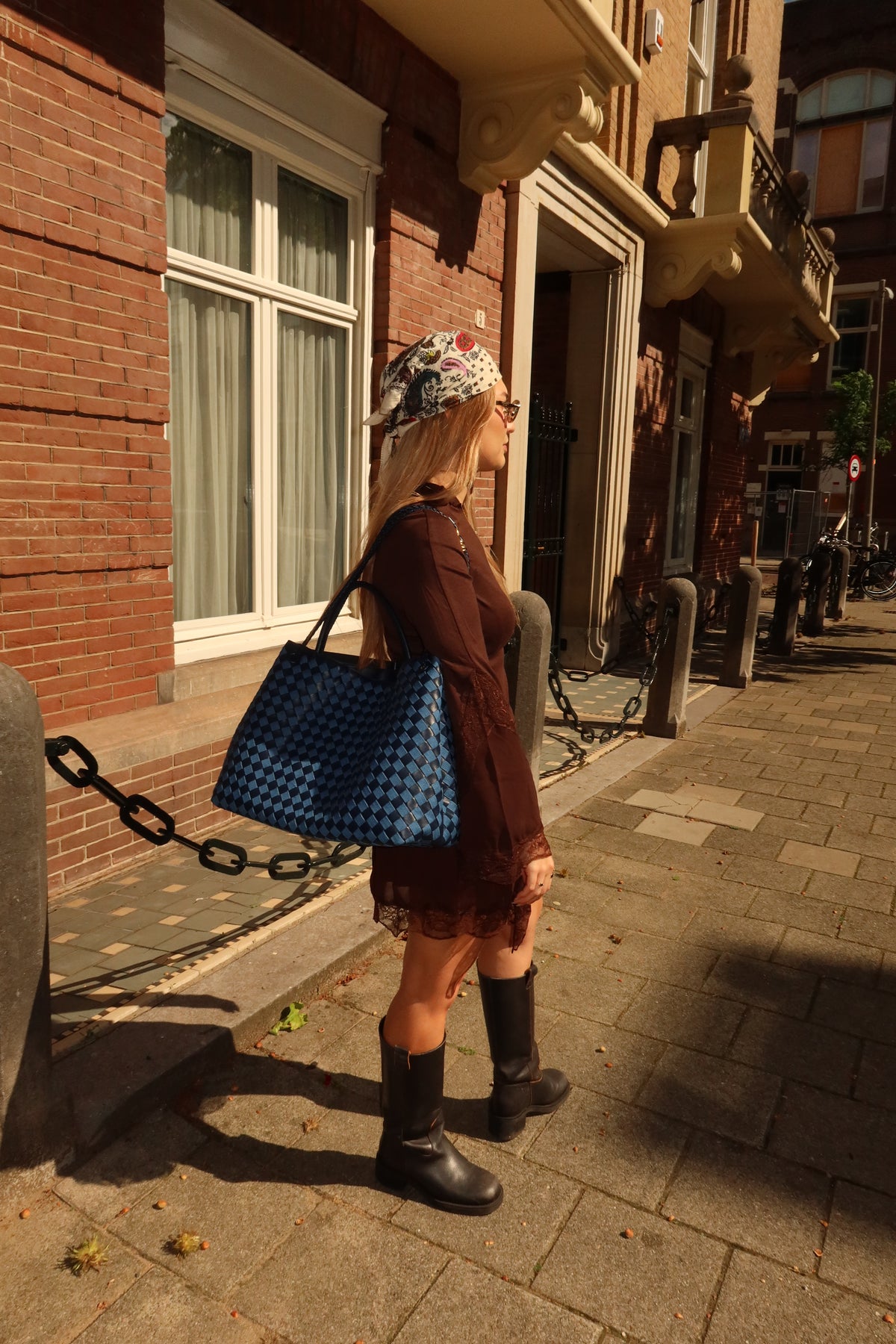 WOVEN MAXI BAG bordeaux