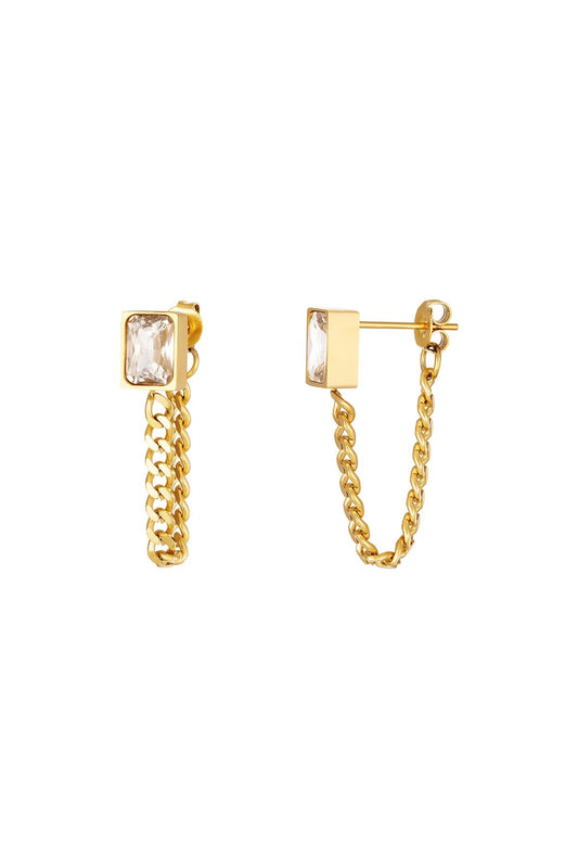 BAGUETTE CHAIN earrings