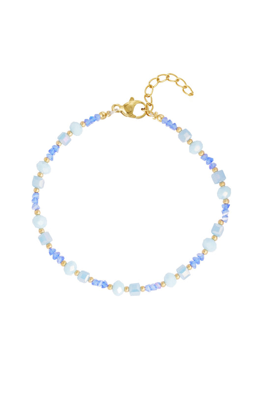 COLOR BEADS ANKLET blue