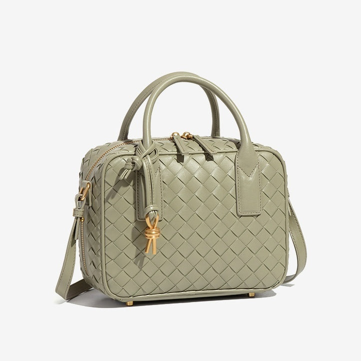 WOVEN GRID BAG matcha
