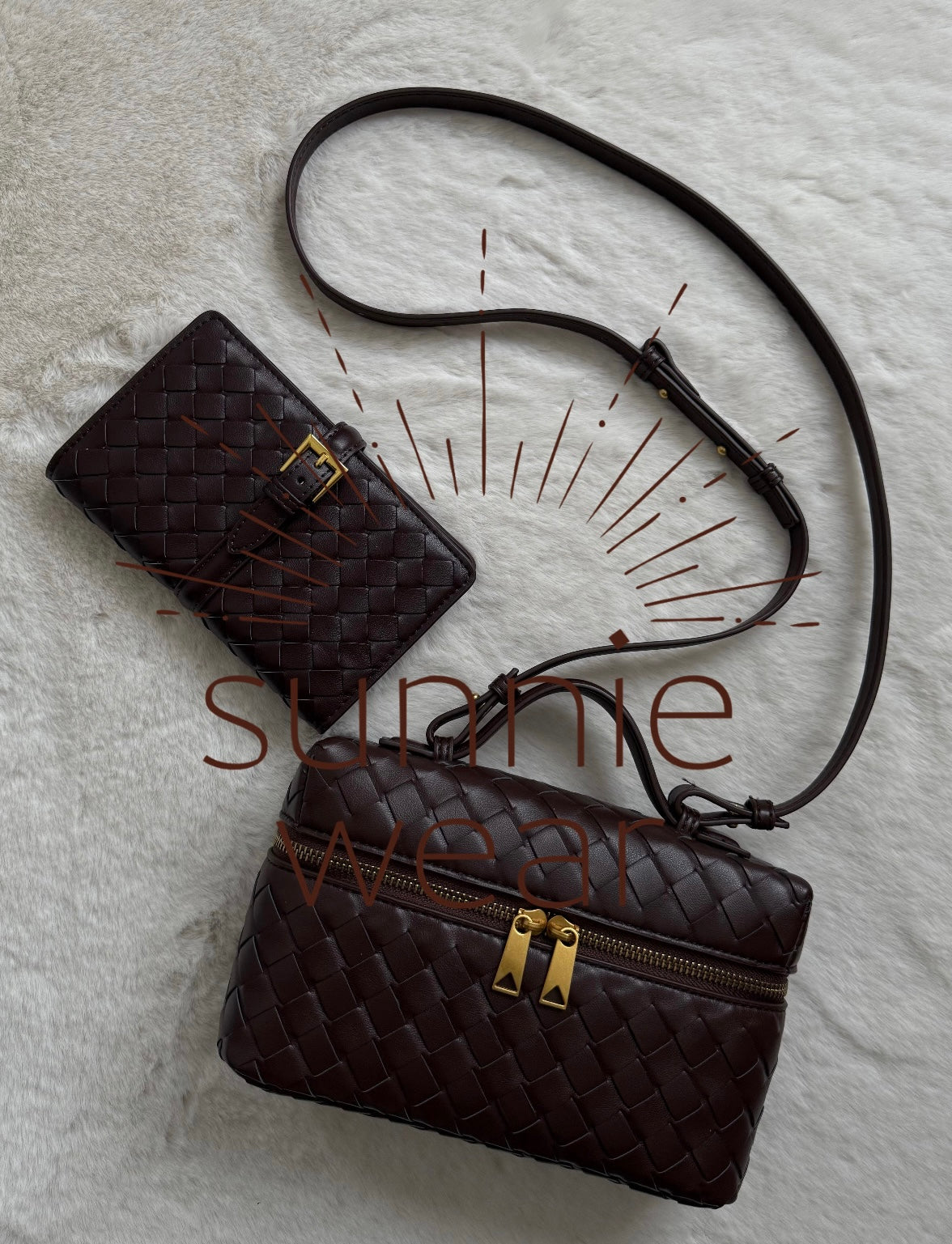 WOVEN WALLET dark brown