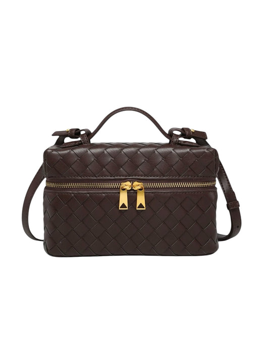 WOVEN BAG dark brown