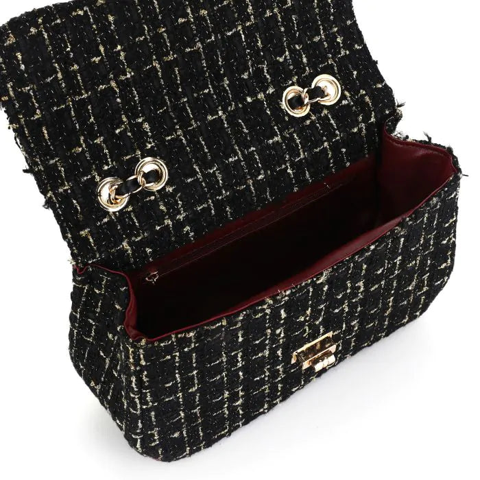 TWEED BAG black