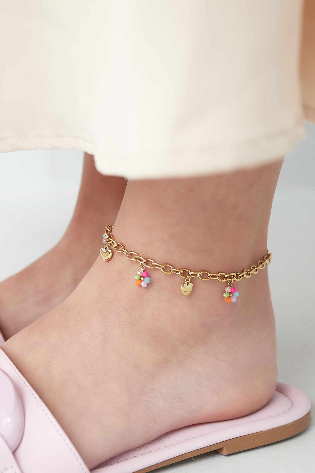 FLOWER HEART ANKLET
