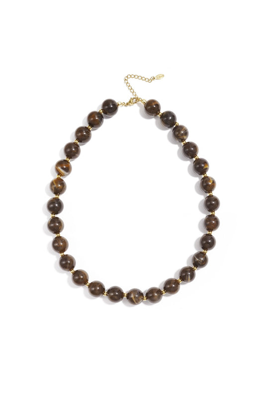 BEAD NECKLACE brown