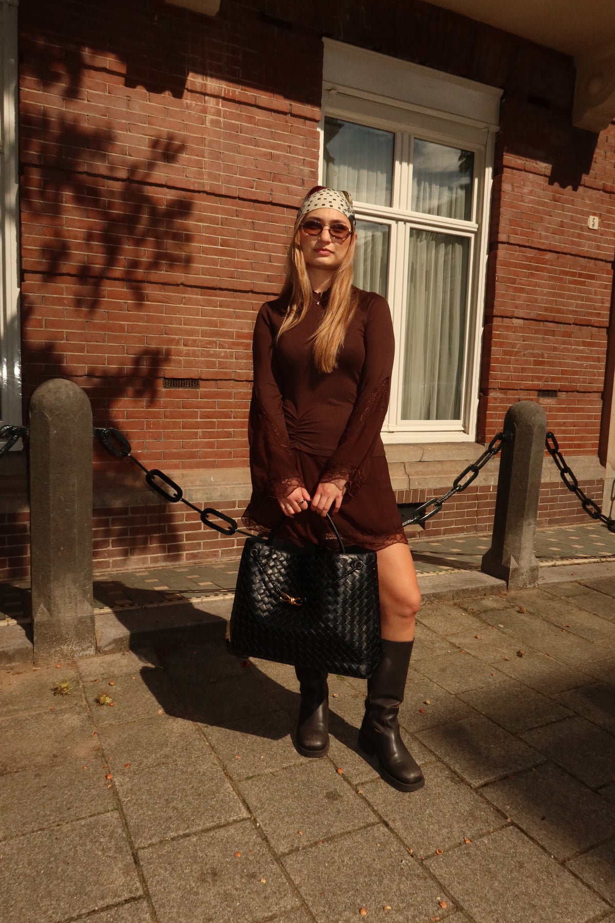 WOVEN MAXI BAG bordeaux