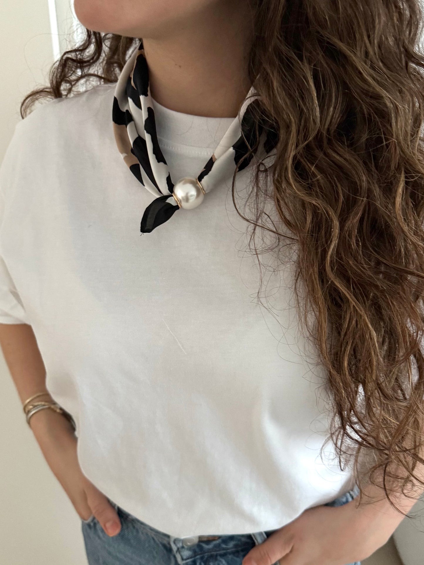 PEARL SCARF leopard